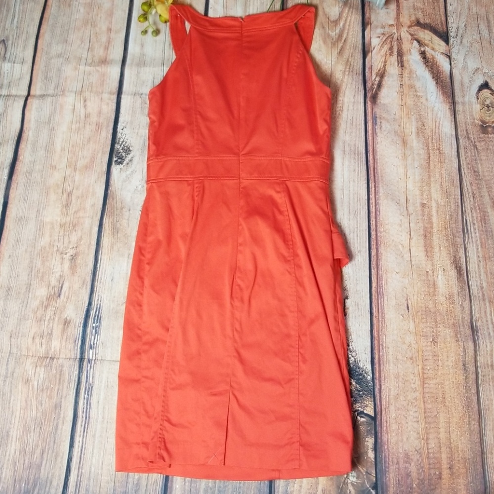 Calvin Klein orange dress shift ruffle - Picture 5 of 7